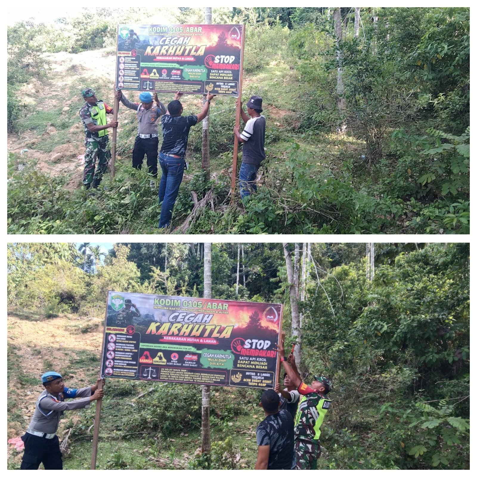 Babinsa Koramil 01/SM Soroti Risiko Puntung Rokok di Lahan Mudah Terbakar